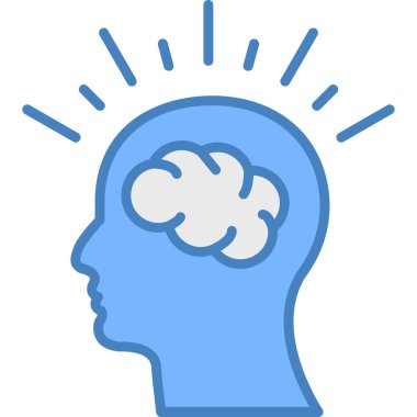 Beyin. Web simgesi basit illüstrasyon