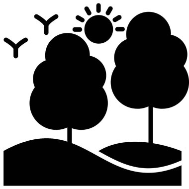 Ağaçlar simgesi, vektör illüstrasyonu