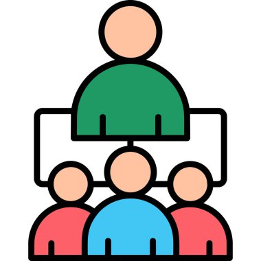 insanlar takım simgesi renk ana hatları vektörü