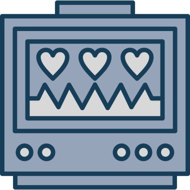 Aşk kalp aşk ikonu ana hatlarıyla doldurulmuş