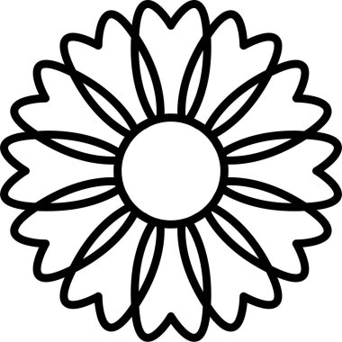 çiçek açan doğa simgesi ana hatlarıyla