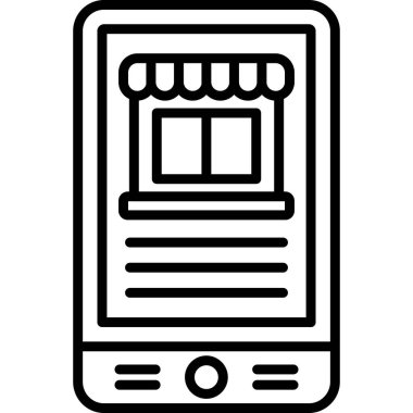 Çevrimiçi Mağaza. Web simgesi basit illüstrasyon