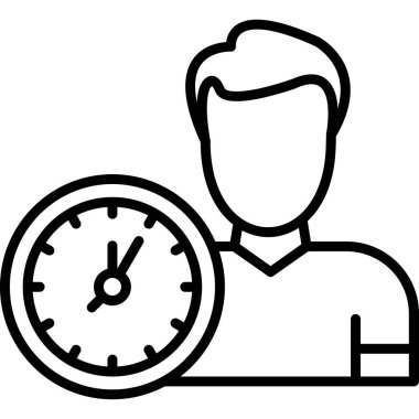 iş yönetimi zaman simgesi ana hatlar biçiminde