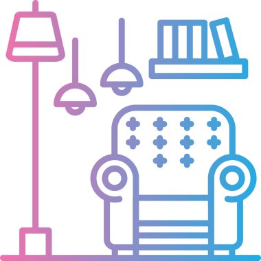 Kanepe. Web simgesi basit illüstrasyon