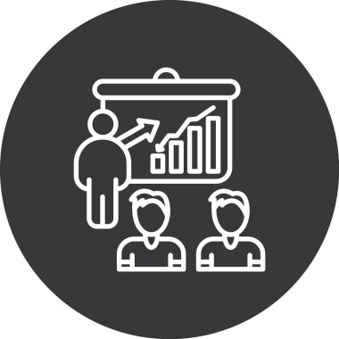 sunum vektörü simgesi modern basit illüstrasyon