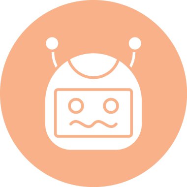 Bir robotun karikatür simgesinin vektör çizimi