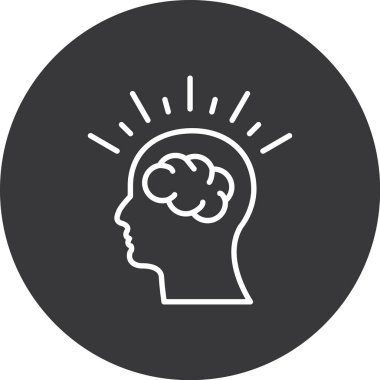 Beyin. Web simgesi basit illüstrasyon