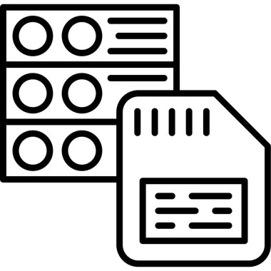 Veri veritabanı dosya simgesi ana hat biçiminde