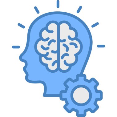 Beyin. Web simgesi basit illüstrasyon