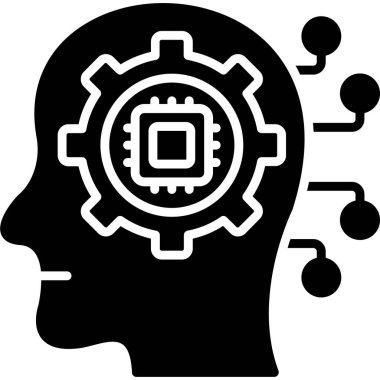 Beyin. Web simgesi basit illüstrasyon