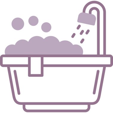 Banyo web simgesi, basit vektör illüstrasyonu