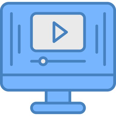 video. Web simgesi basit illüstrasyon