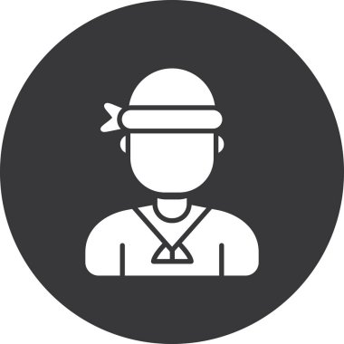 İşçi. Web simgesi basit illüstrasyon