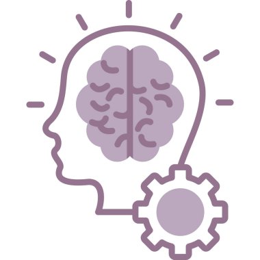 Beyin. Web simgesi basit illüstrasyon