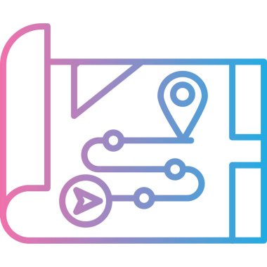 Bir harita simgesinin vektör illüstrasyonu
