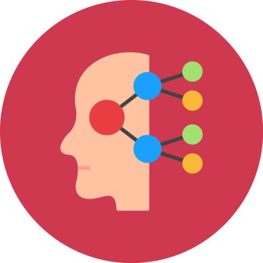 Beyin vektör simgesi modern basit illüstrasyon