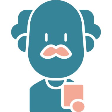 Bir karikatür adam simgesinin vektör çizimi