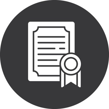 Sertifika ikonu vektör illüstrasyonu
