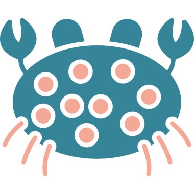 sevimli çizgi film yengeç simgesi