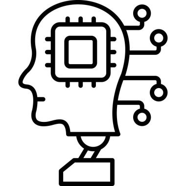 Robot baş simgesi, özet tasarımı