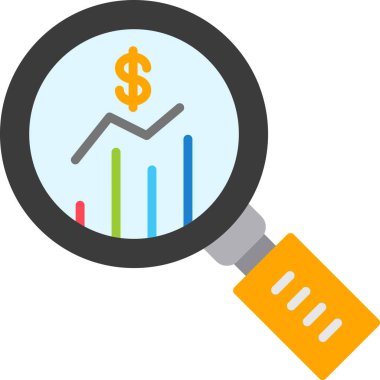 iş analizi düz vektör simgesi