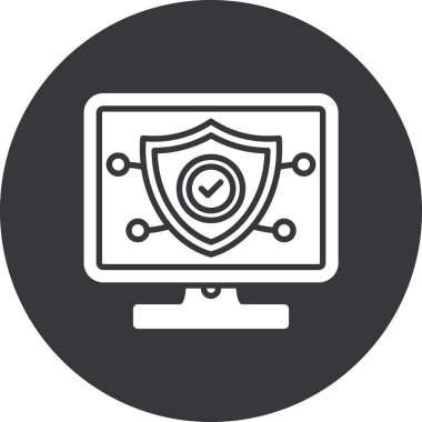 siber koruma simgesi, vektör illüstrasyonu