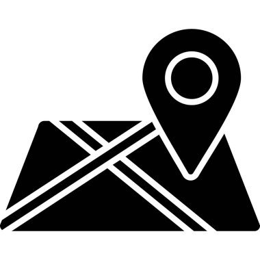 harita simgesi vektör illüstrasyonu