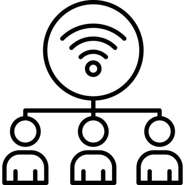 outline biçiminde bağlantı ağı wifi simgesi