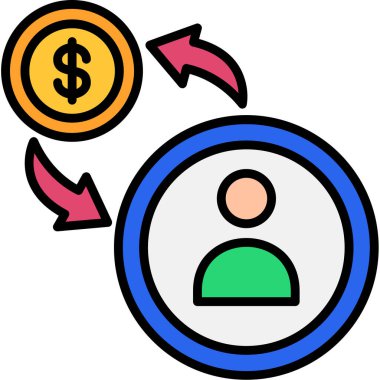 Para için. Web simgesi basit illüstrasyon