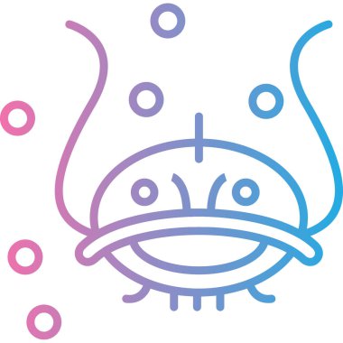 Çizgi film sevimli uzaylı simgesinin vektör çizimi