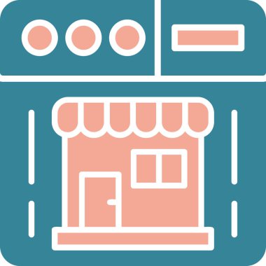 Mağaza. Web simgesi basit illüstrasyon