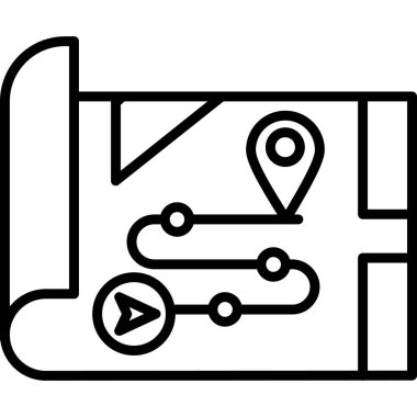 navigasyon konumu gps simgesi ana hat biçiminde