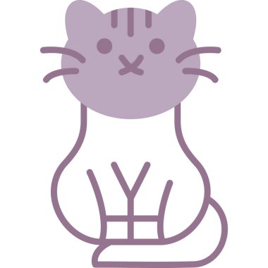 şirin küçük kedi, vektör, illüstrasyon, renk, beyaz arkaplan