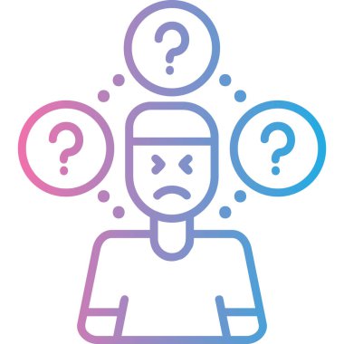 Yüz ifadesi olan bir soru işaretinin vektör çizimi