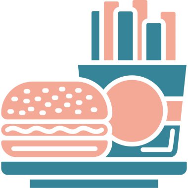 Yemek ikonu. Çizim vektörü web tasarımı için yiyecek ve yemek simgeleridir