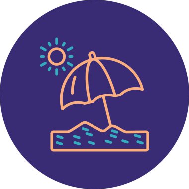 Şemsiye. Web simgesi basit illüstrasyon