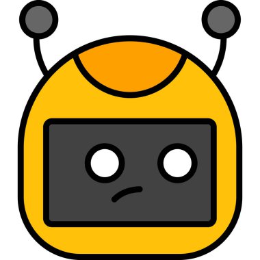 uzaylı robot simgesi, vektör illüstrasyonu