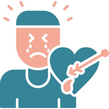 Çapraz kollu üzgün bir kalp