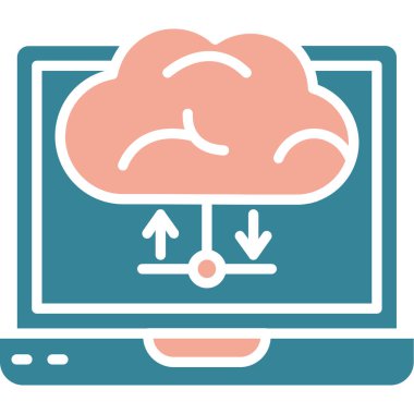 bulut hesaplama simgesi, vektör illüstrasyonu