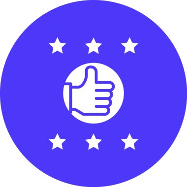 Tamam yıldız düz yuvarlanmış vektör simgesi