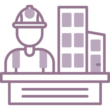 İşçi. Web simgesi basit illüstrasyon