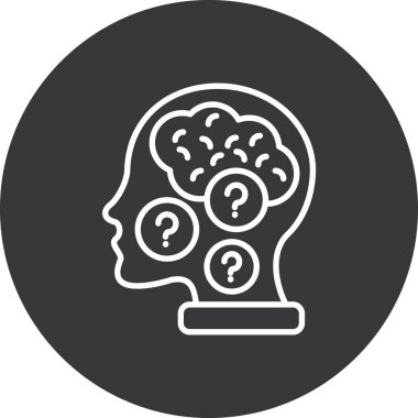 İnsan kafalı beyin, insan düşüncesinin vektör simgesi.