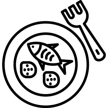 balık simgesi vektör illüstrasyonu