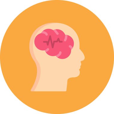 Beyin. Web simgesi basit illüstrasyon