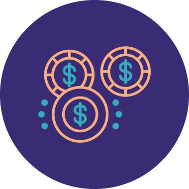 Para için. Web simgesi basit illüstrasyon