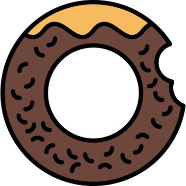 donut simgesi, basit vektör illüstrasyonu