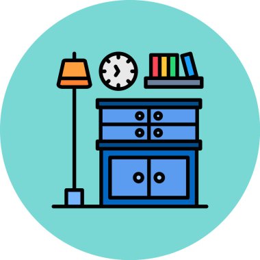 Masa. Web simgesi basit illüstrasyon