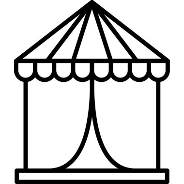 Çadır. Web simgesi basit illüstrasyon