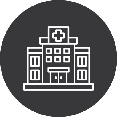 Hastane. Web simgesi basit illüstrasyon