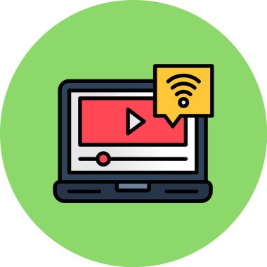 Görüntülü sohbet simgesi olan dizüstü bilgisayar